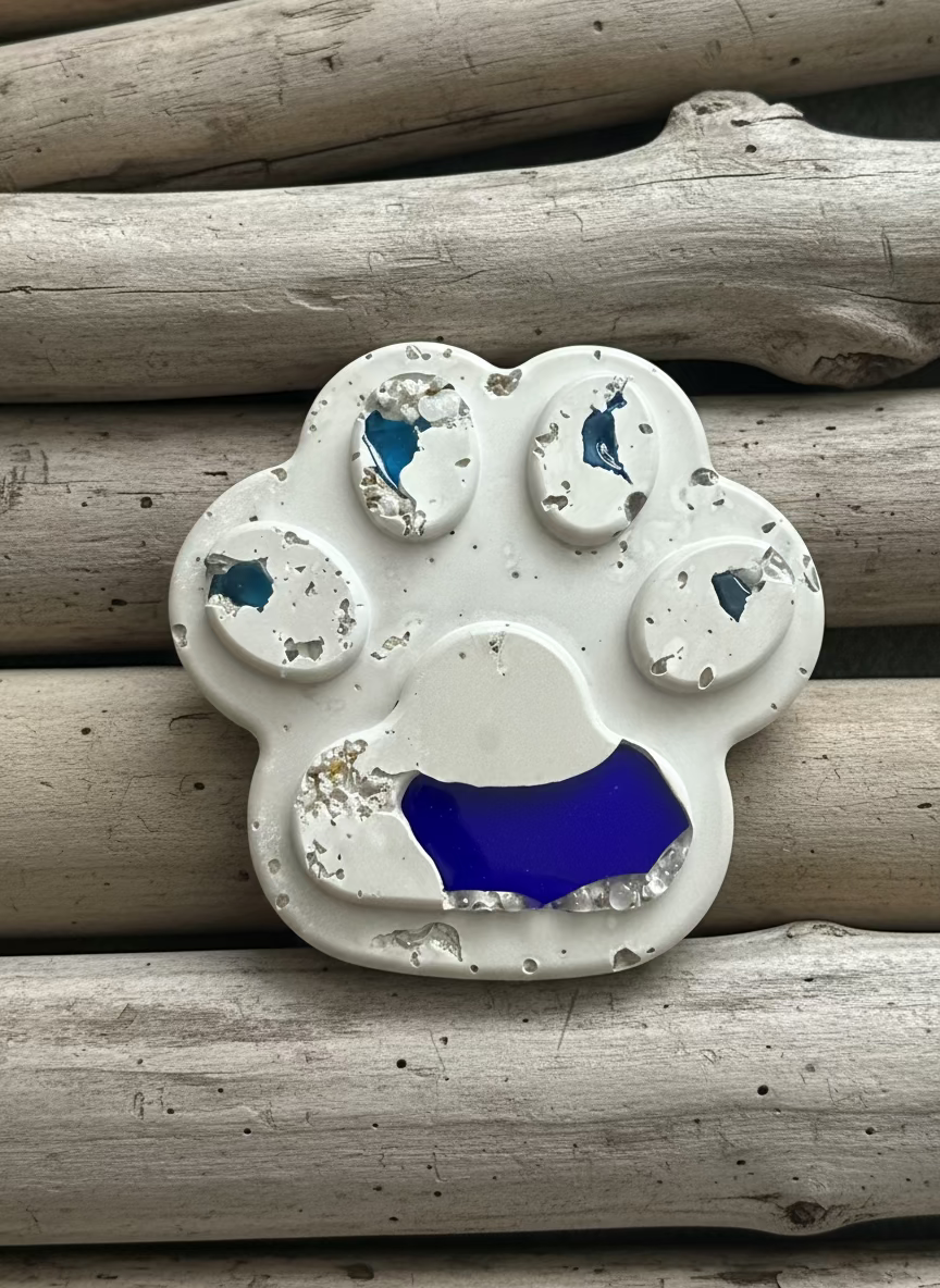 Paw Print Stone 5”
