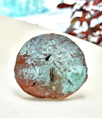 Cement Copper & Patina Sand Dollar