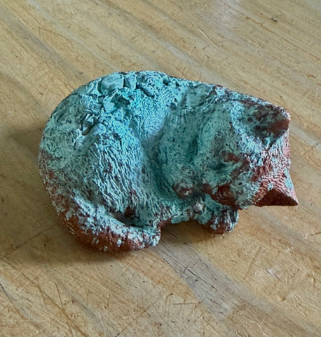 Resting Patina Cement Cat