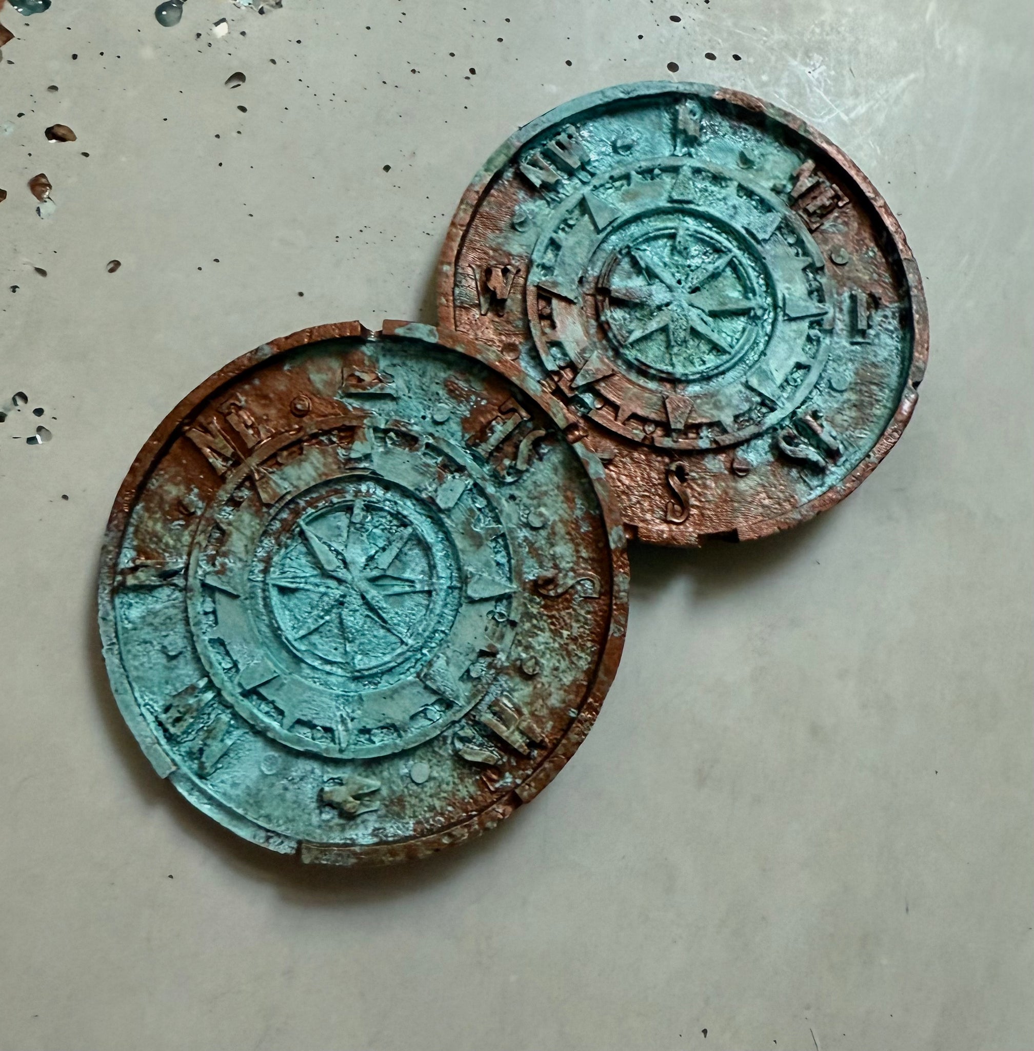 Patina Compass Magnet