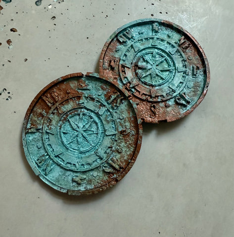 Patina Compass Magnet