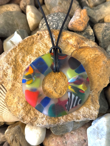 Fused Glass Ring Necklace