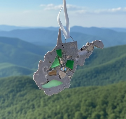 West Virginia Cement Ornament
