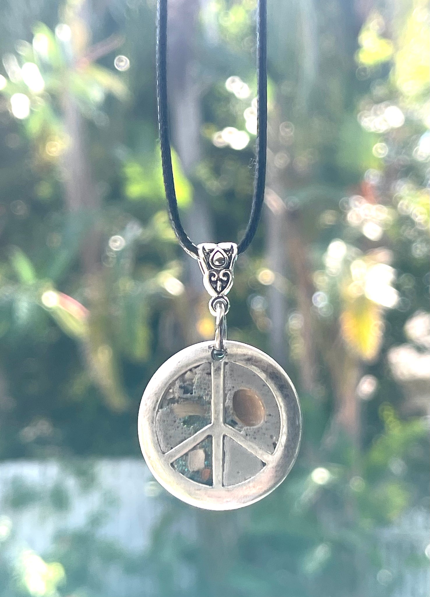 Cement Silvery Peace Necklace