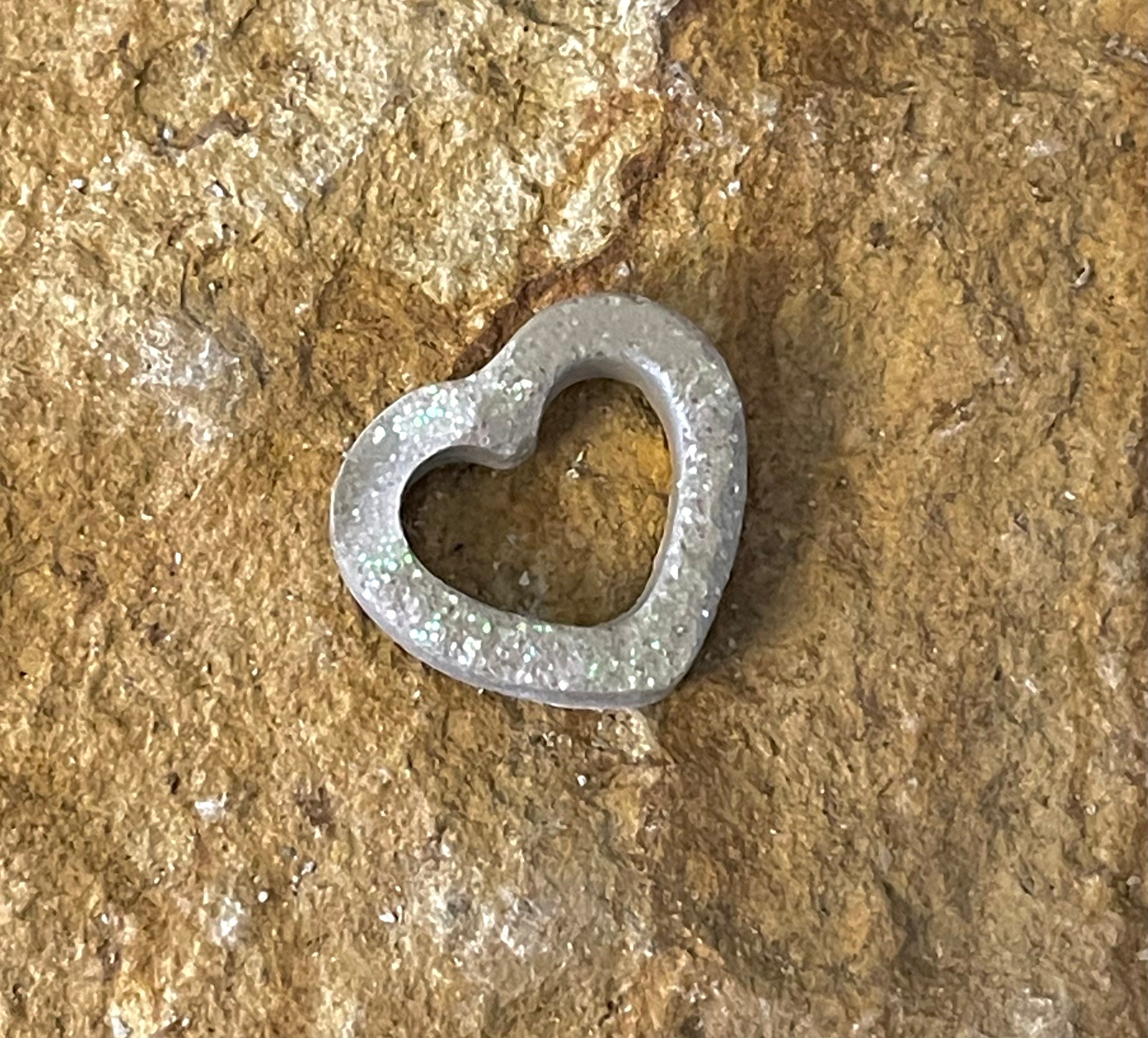 Concrete Open Heart Charm