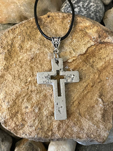 Cement Cross Necklace