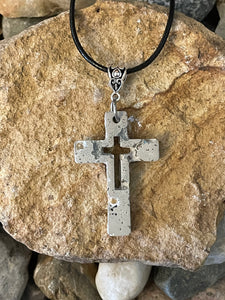 Cement Cross Necklace