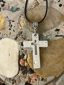 Cement Cross Necklace