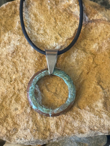Patina Cement Ring Necklace