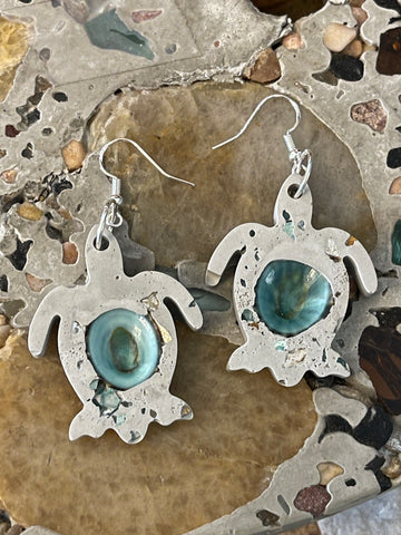 Cement Turtle Earrings