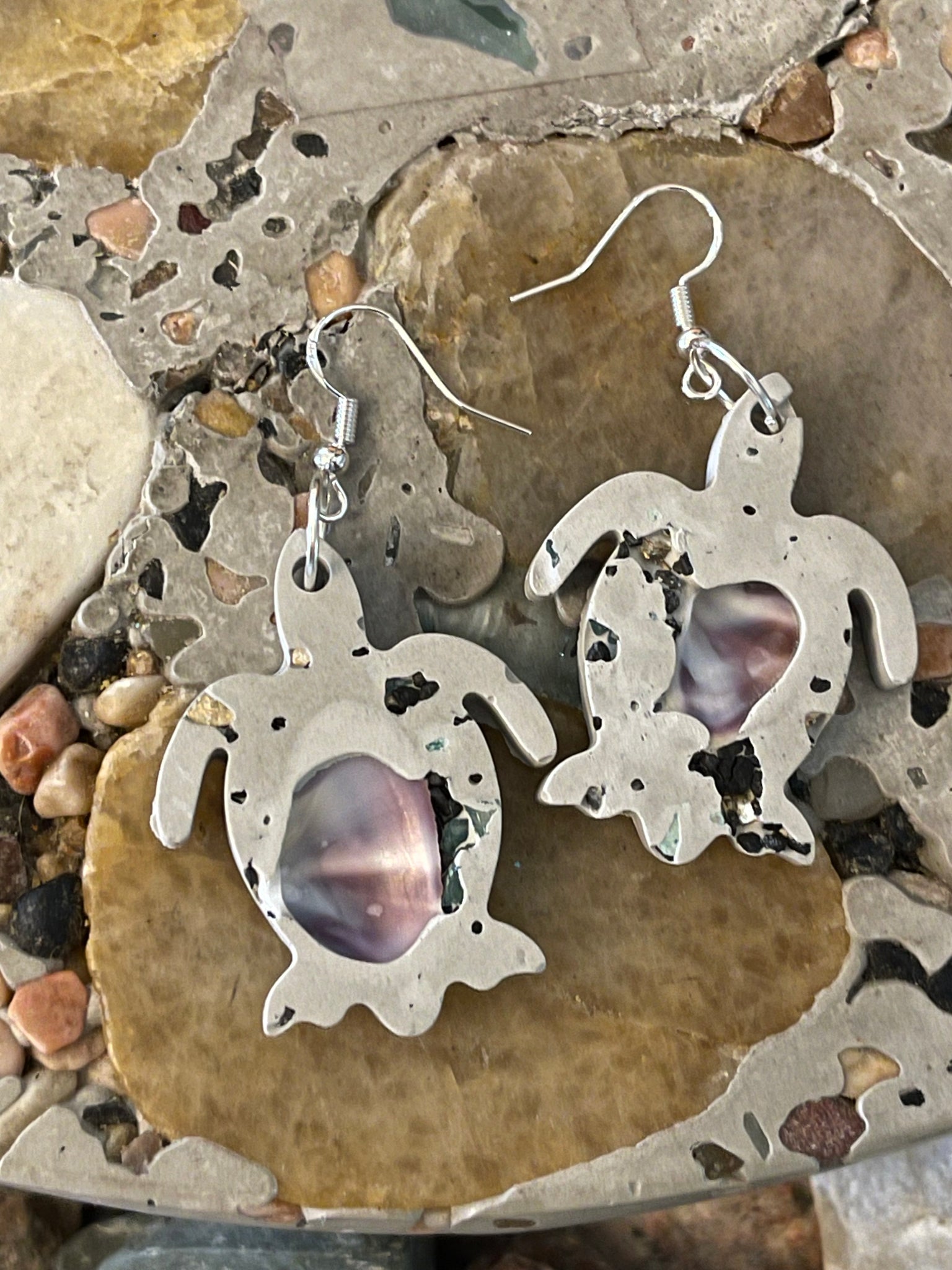 Cement Turtle Earrings