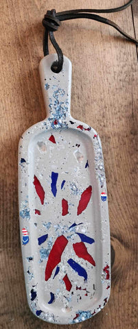 Concrete Skinny Charcuterie / Spoon Rest -Patriotic