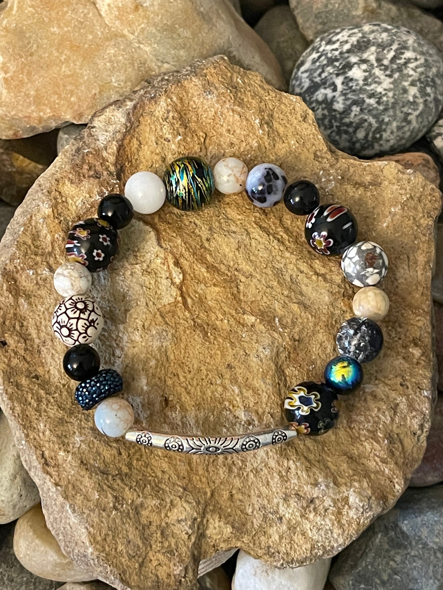 Stretch Mixed-Up Bead Bracelet