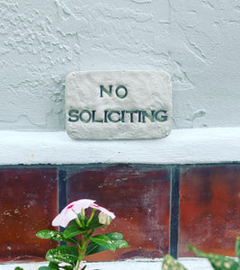 Stone Marker - No Soliciting