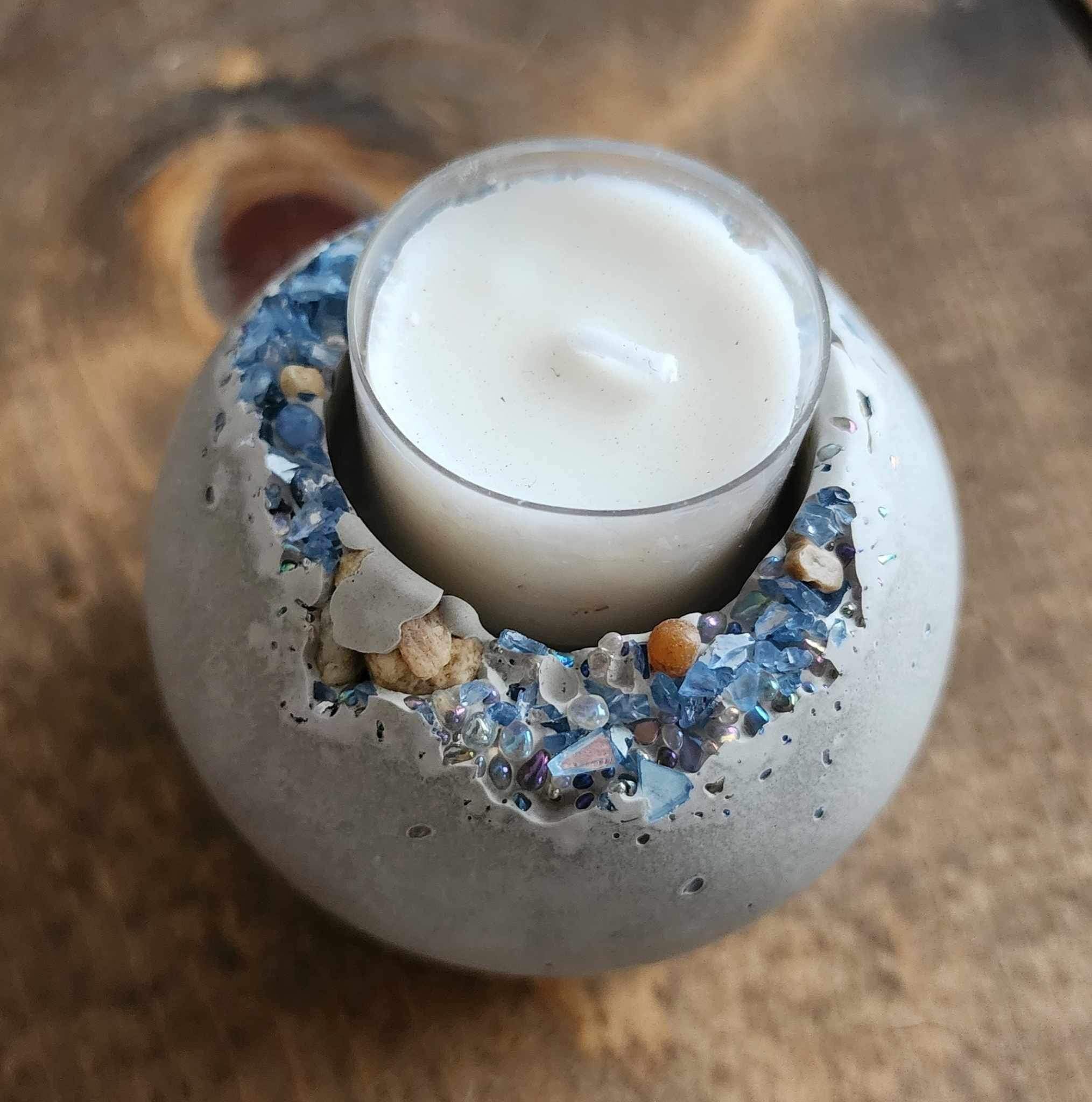 Concrete Sphere Tea Light Holder