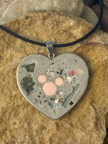 Metal Framed Mickey Wide Heart Necklace
