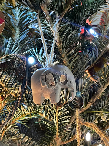 Mini Cement Elephant Ornament