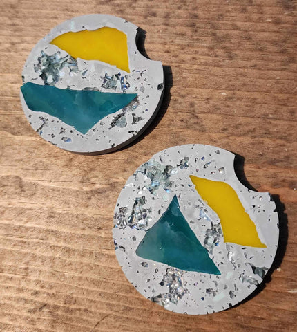 Concrete Car Coasters Pair