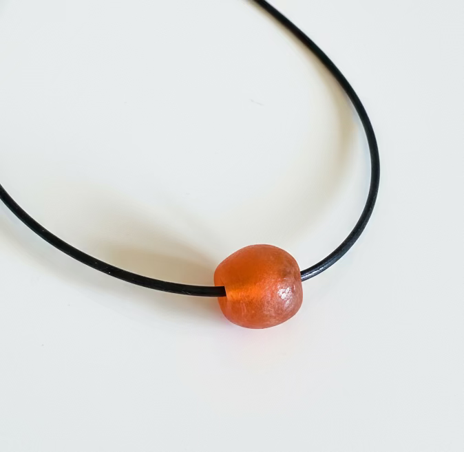 Recycled African Sea Glass Necklace - Sea Orange