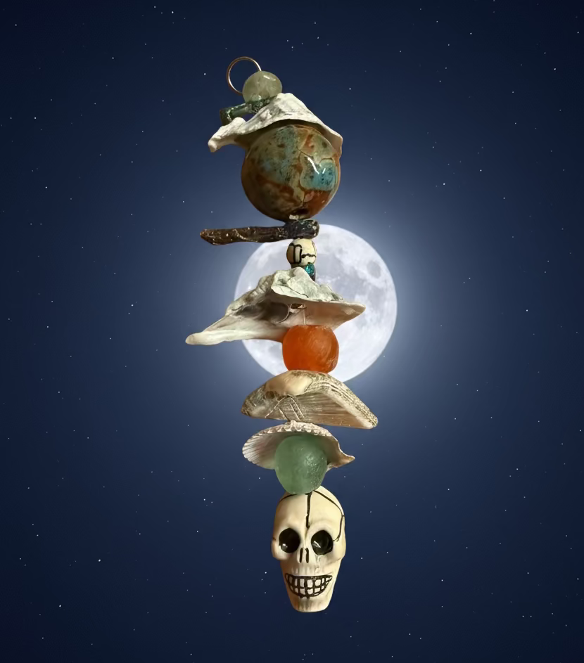 Mini Rodanthe Window Skull Ornament