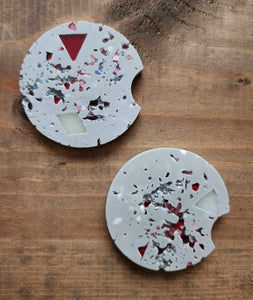 Concrete Car Coasters Pair