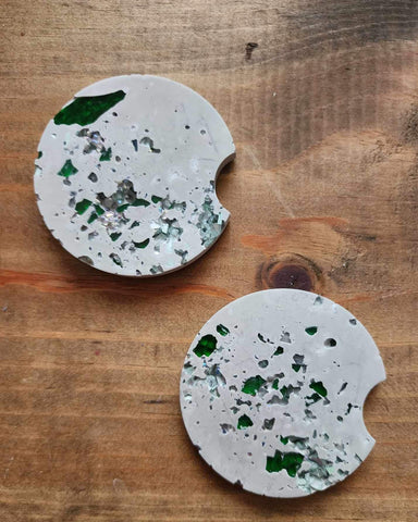 Concrete Car Coasters Pair