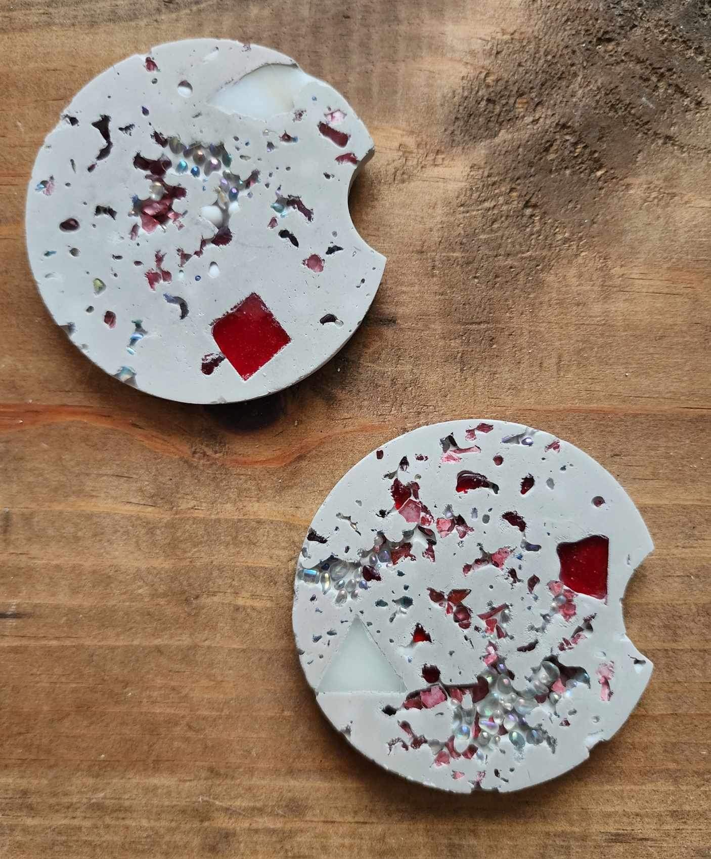 Concrete Car Coasters Pair