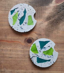 Concrete Car Coasters Pair