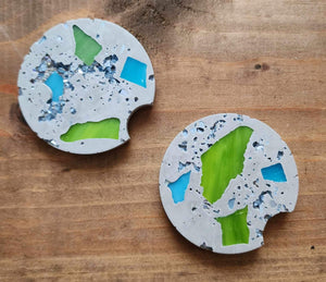 Concrete Car Coasters Pair