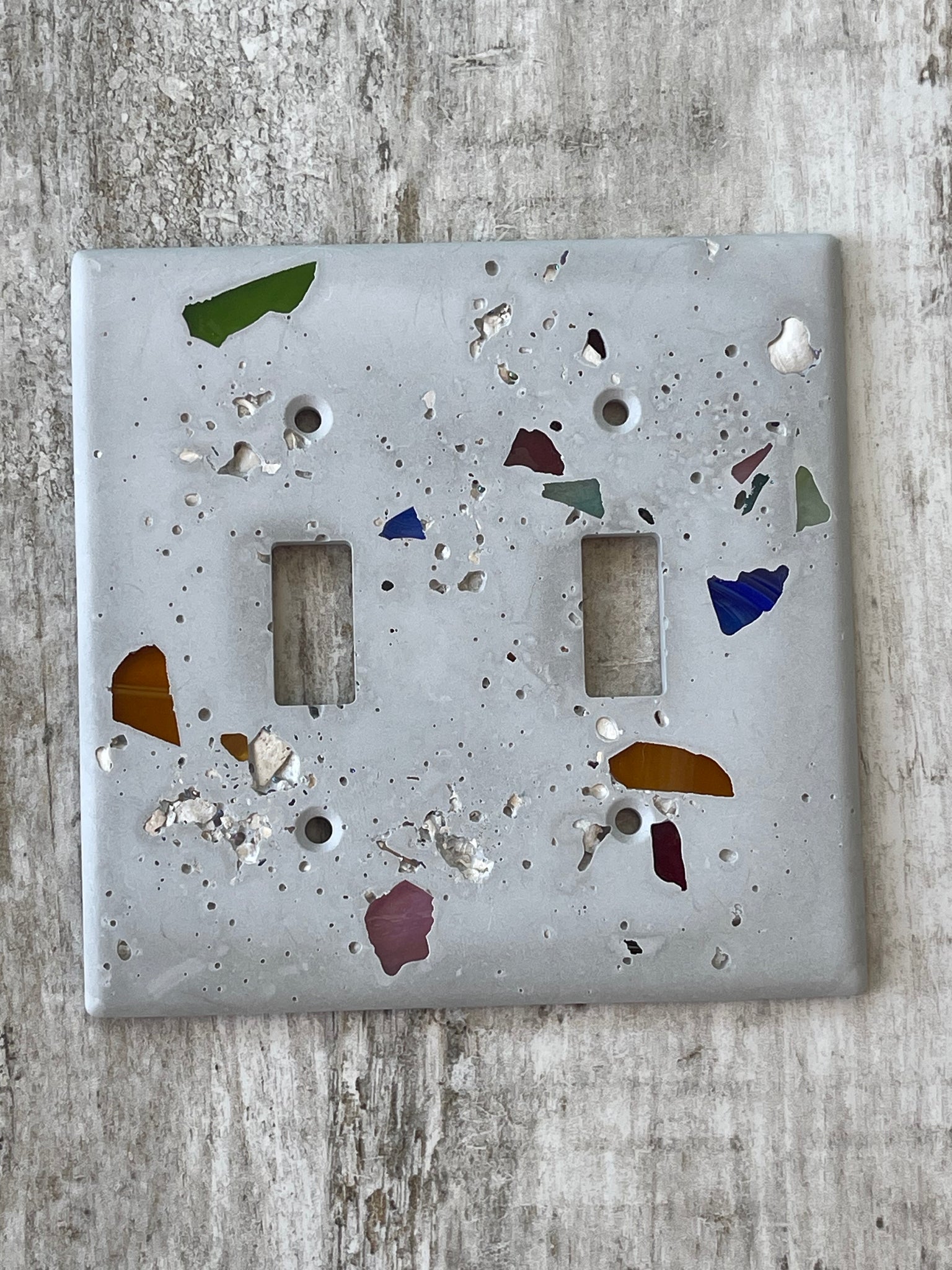 Cement Light Switch Cover - Double