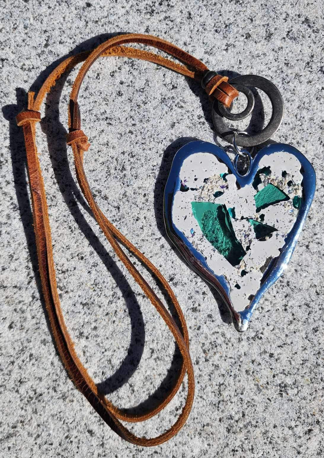 Exaggerated Cement Heart Necklace