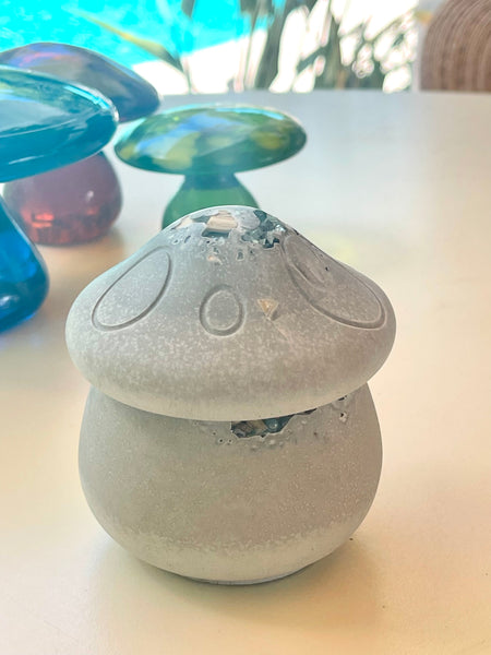 Cement Mushroom Jar with Lid