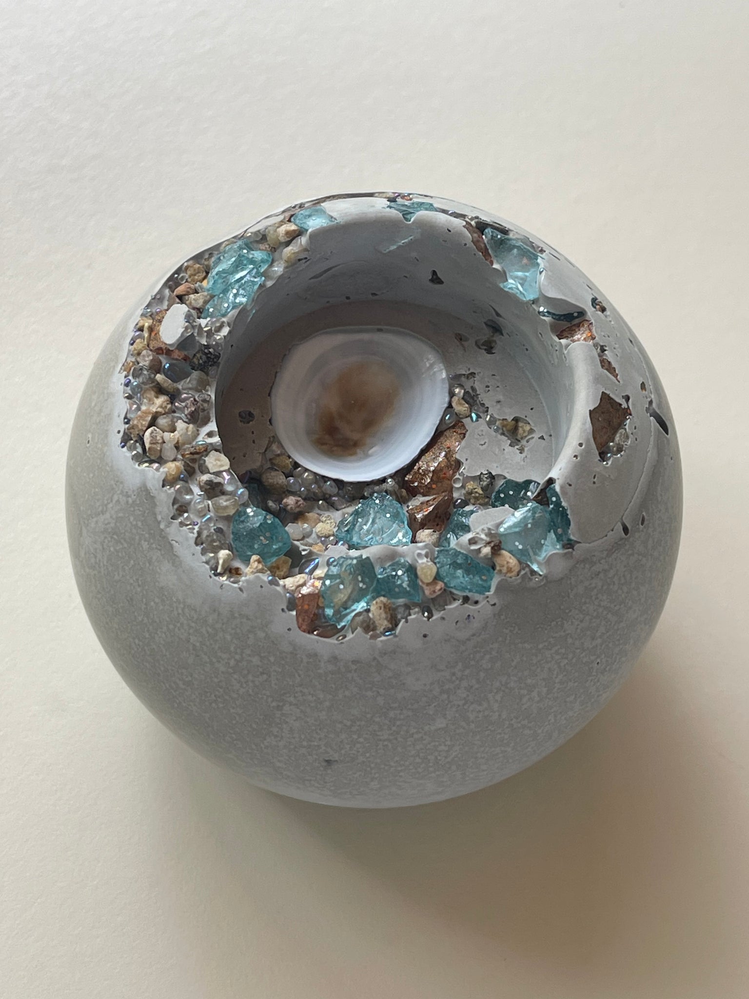 Concrete Sphere Tea Light Holder