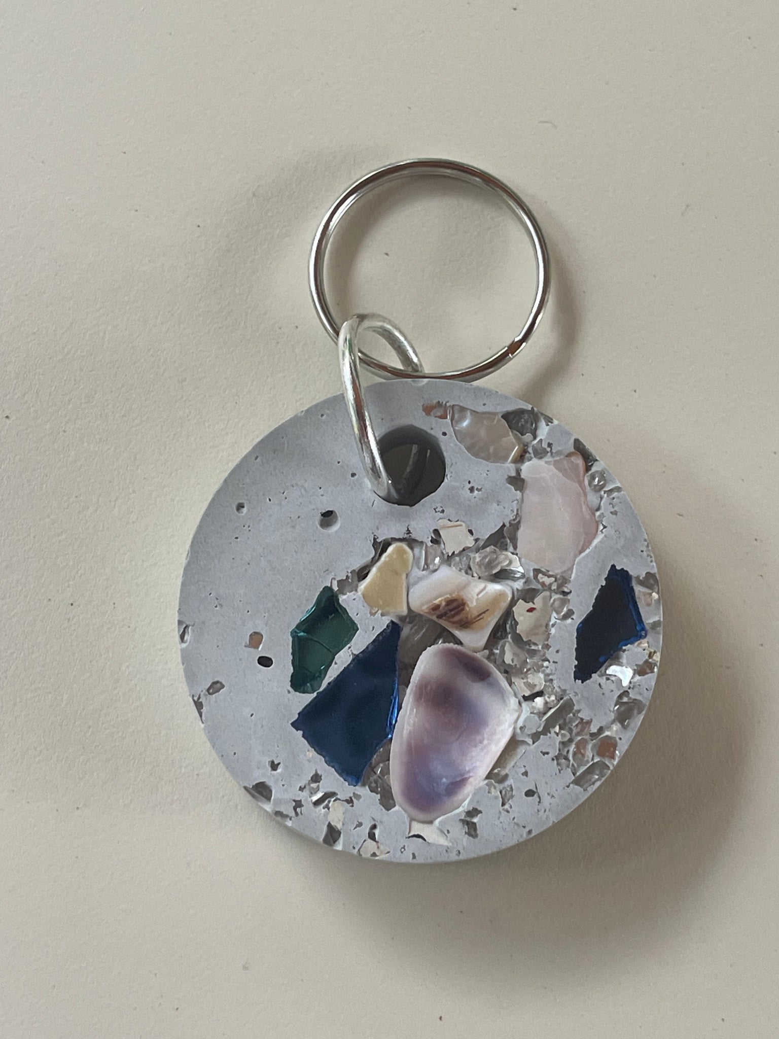 Concrete Round Keychain