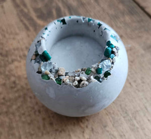 Concrete Sphere Tea Light Holder