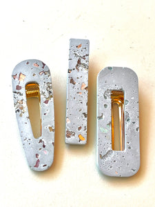 Cement Hair Clips - Set of 3