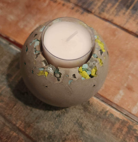 Concrete Sphere Tea Light Holder