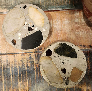 Pair of Concrete & Stone Coasters