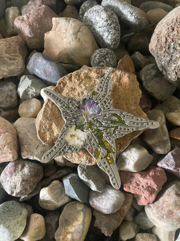 Concrete Starfish - Pressed Flowers