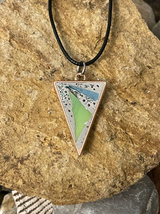 Metal Framed Concrete Triangle Necklace