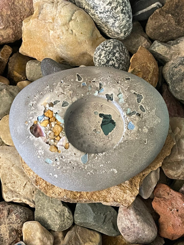 Concrete Sphere Tea Light Holder