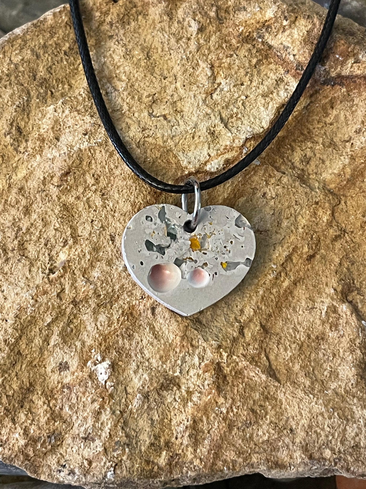 Concrete Heart Charm Necklace