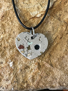 Concrete Heart Charm Necklace