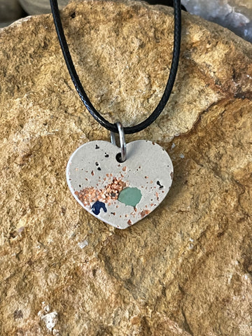 Concrete Heart Charm Necklace