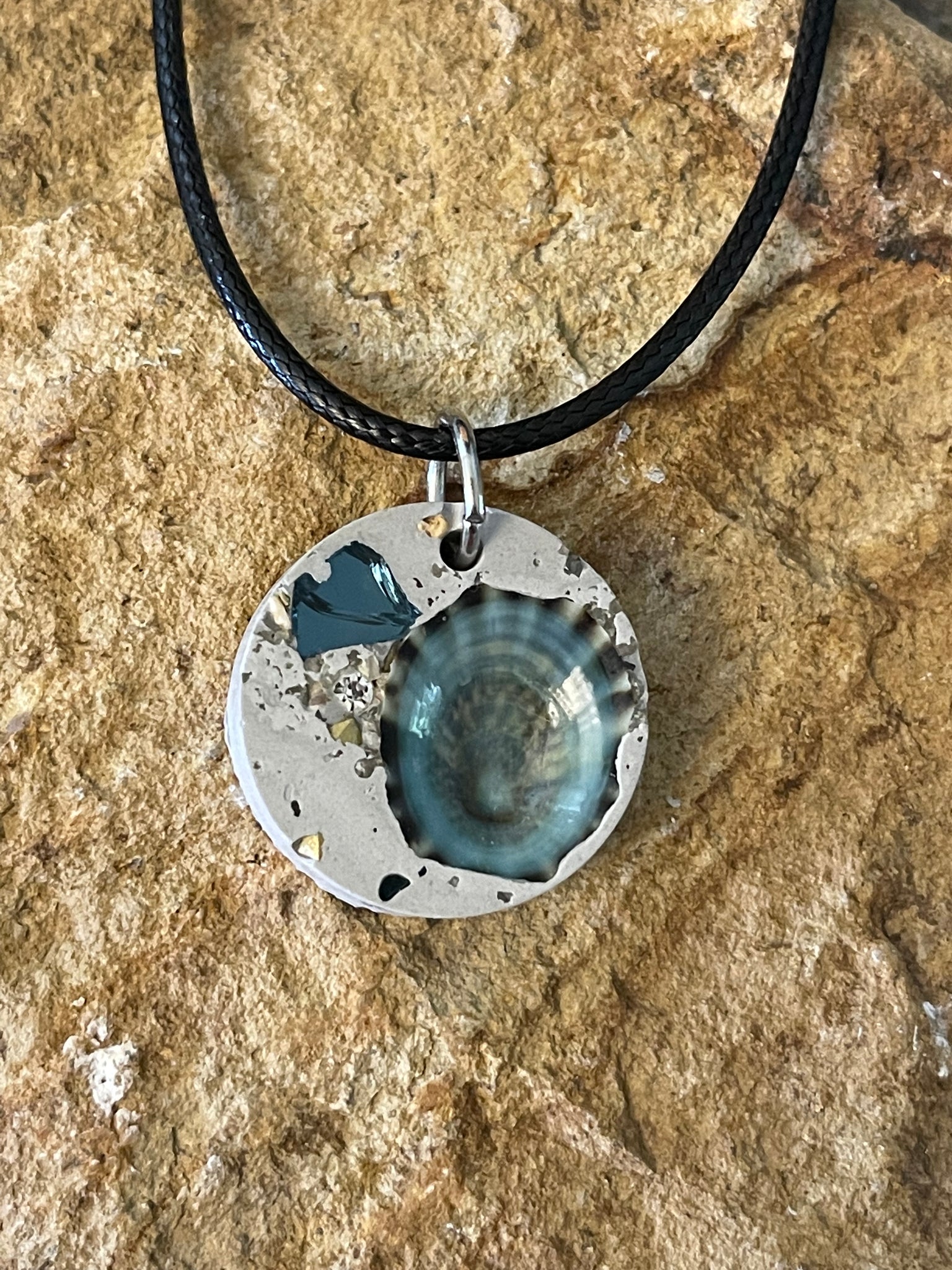 Concrete Disc Limpet Necklace