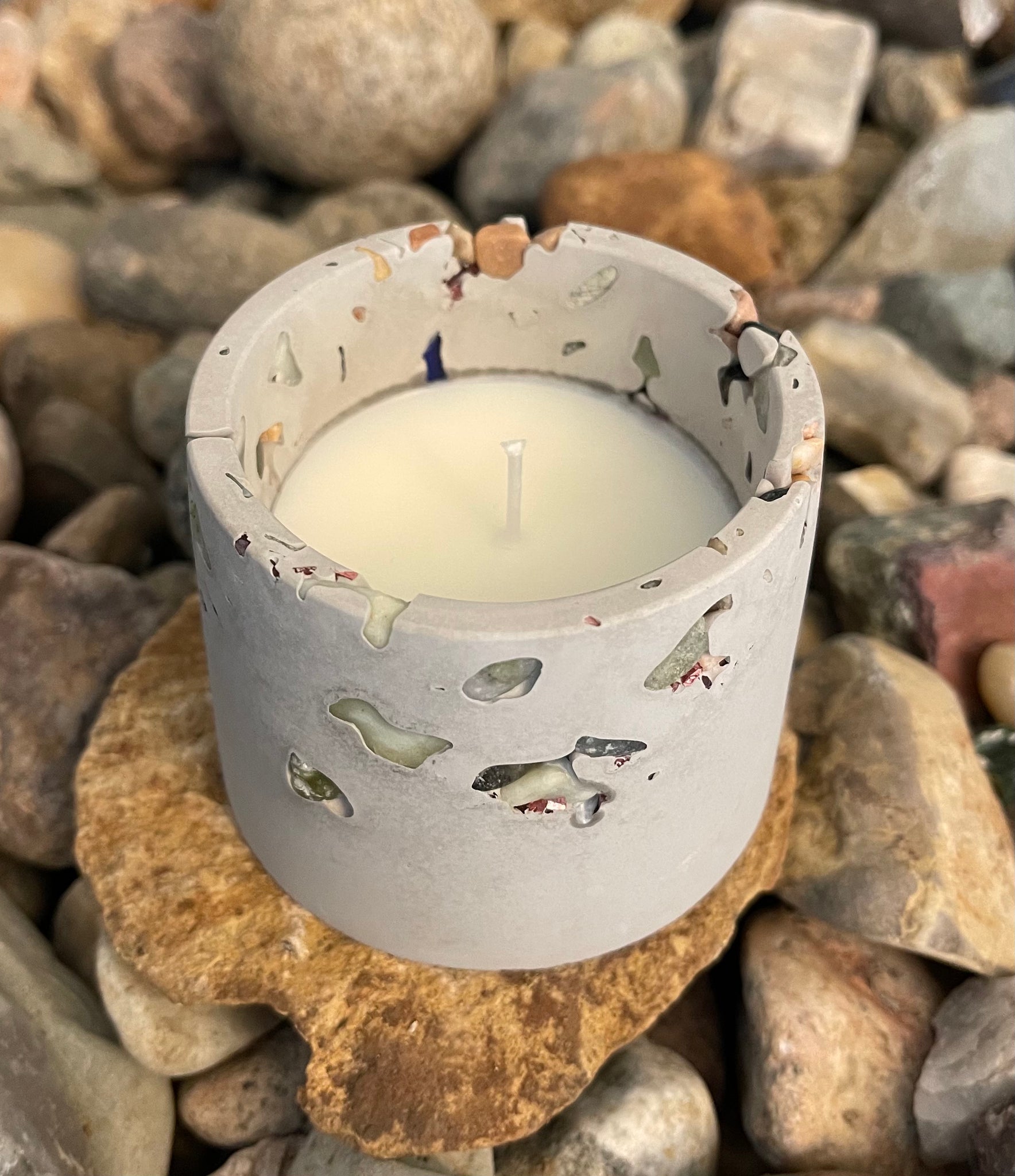 Concrete Soy Candle -Round