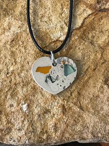 Concrete Heart Charm Necklace