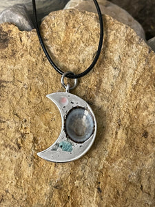 Metal Framed Concrete Luna Necklace