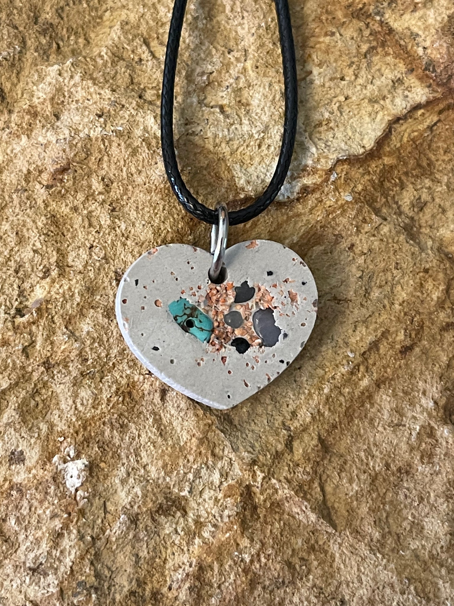 Concrete Heart Charm Necklace