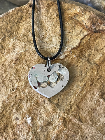 Concrete Heart Charm Necklace